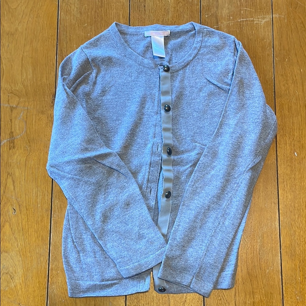 Janie and Jack gray cardigan, size 7, pink label